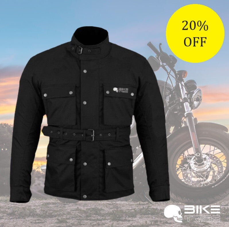 Motorbike Motorcycle Ultimate Cardura Textile Long Coat CE Armour BIKE TRIBE ®
