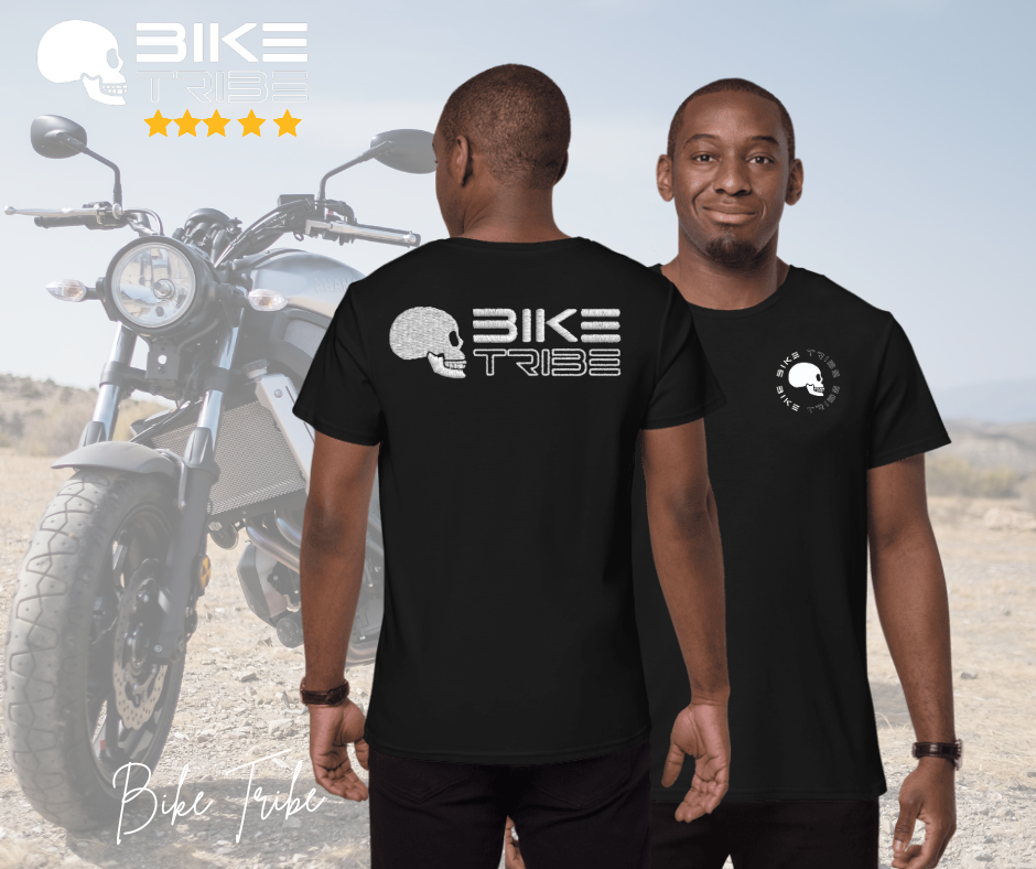 Bike Tribe T-Shirt, Vintage Black Made From Finest Cotton, Motorcycle Gear, MENS