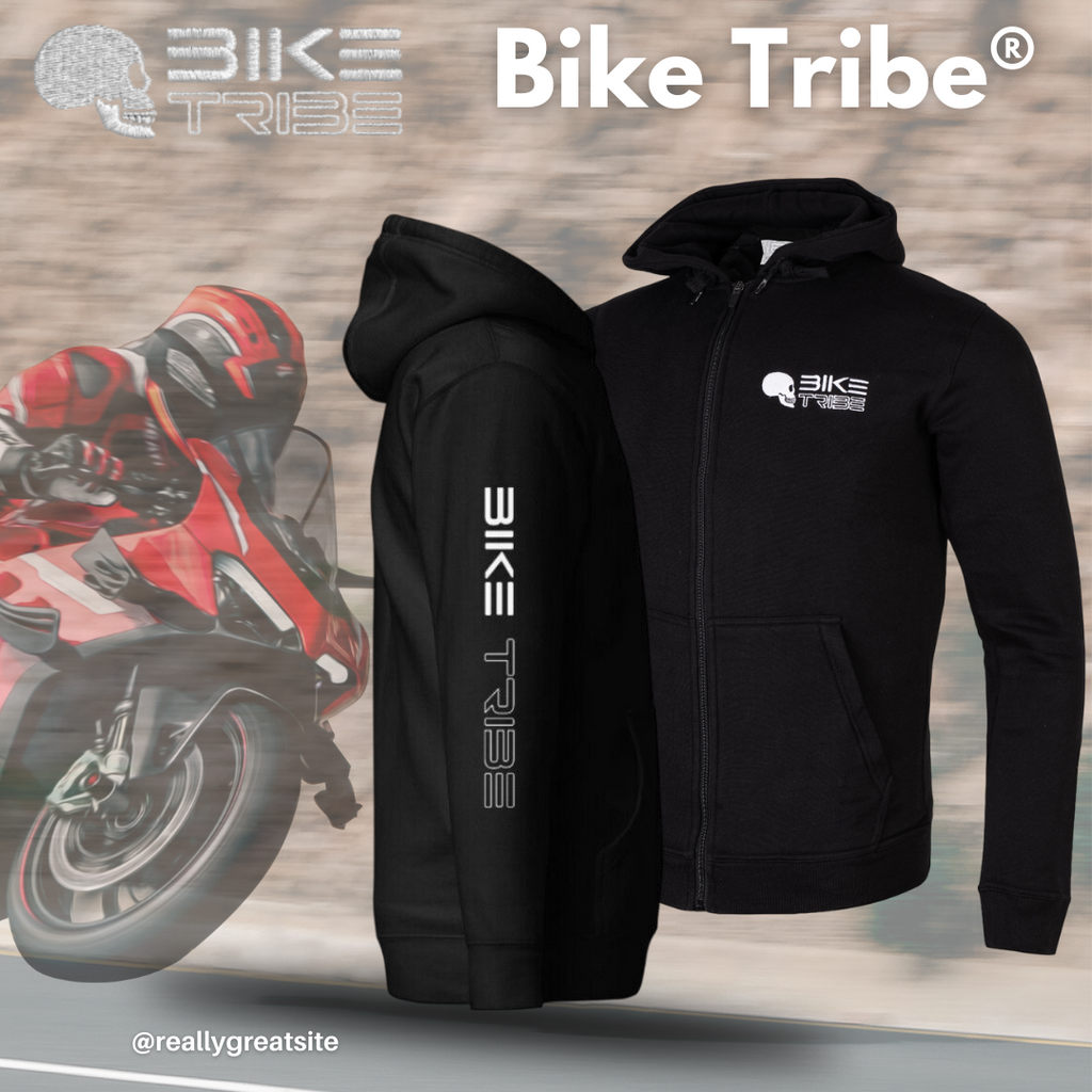 Bike Tribe Motocycle Casual Hoodie, Brushed Cotton, Zip up Hoodie Sweatshirt New