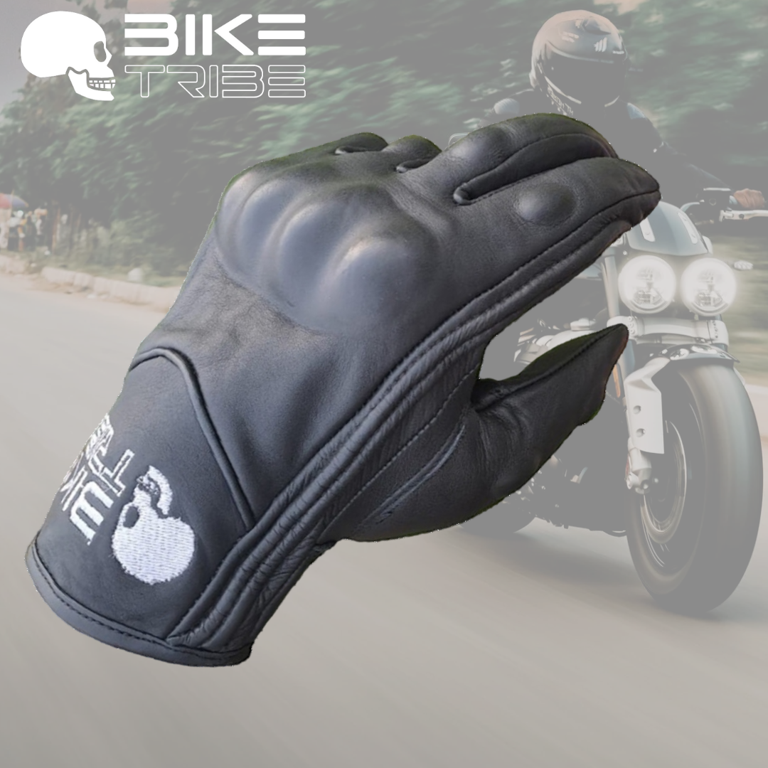 Bike Tribe ® Motorcycl Leather Oscar Short Gloves Cruiser Winter Bikers Gear