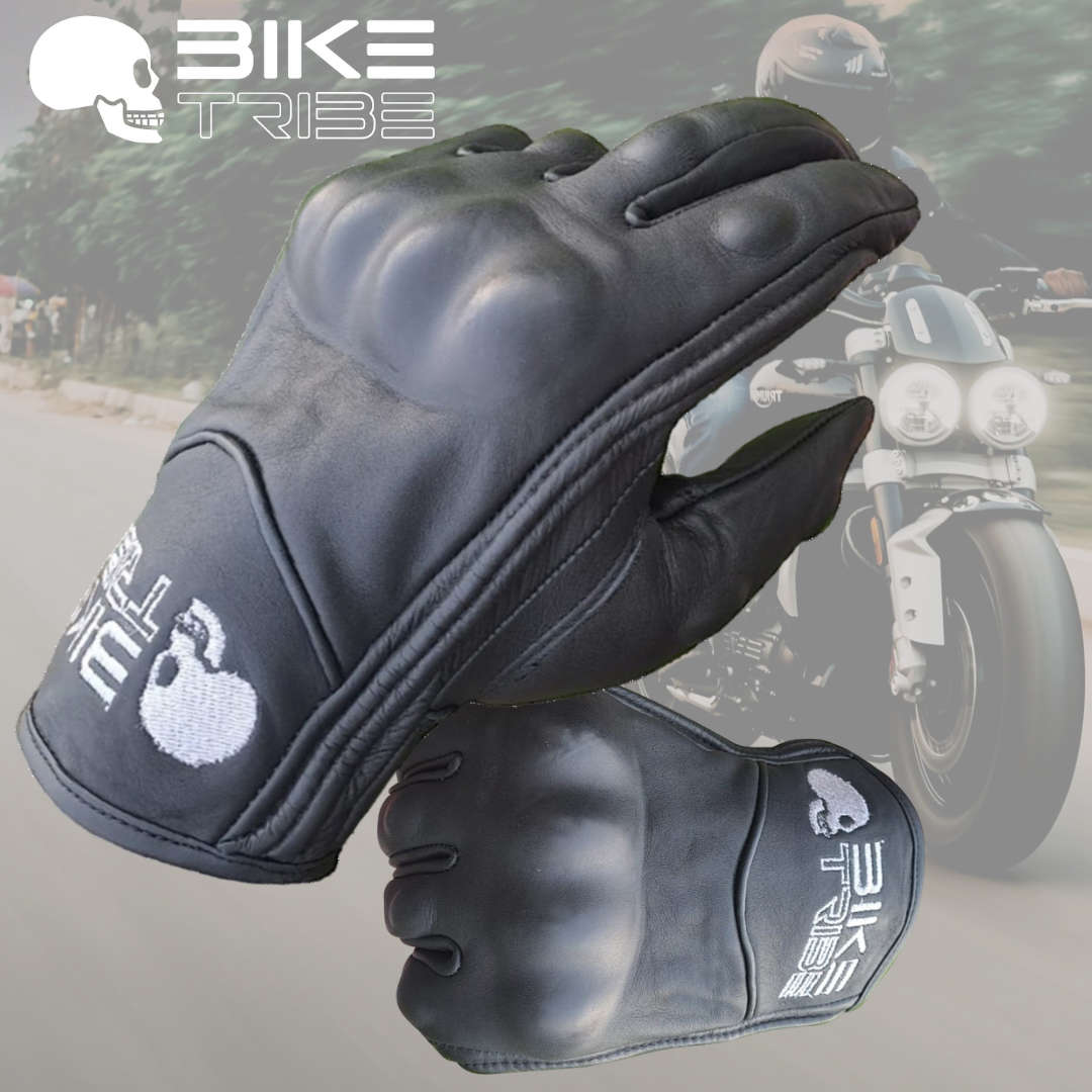 Bike Tribe ® Motorcycl Leather Oscar Short Gloves Cruiser Winter Bikers Gear