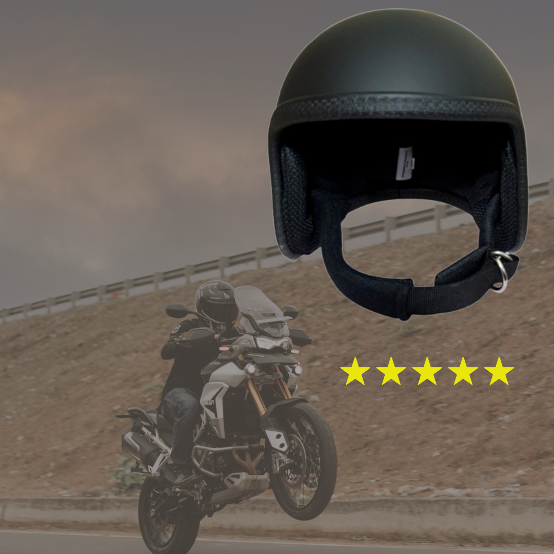 Lowest Profile Motorcycle Motorbike open face Crash Helmet Bike Tribe ® UK