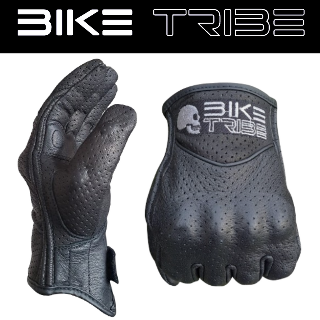 Motorbike Leather Short Summer Perforated Gloves, Carbon Knuckle, Motorcycle new