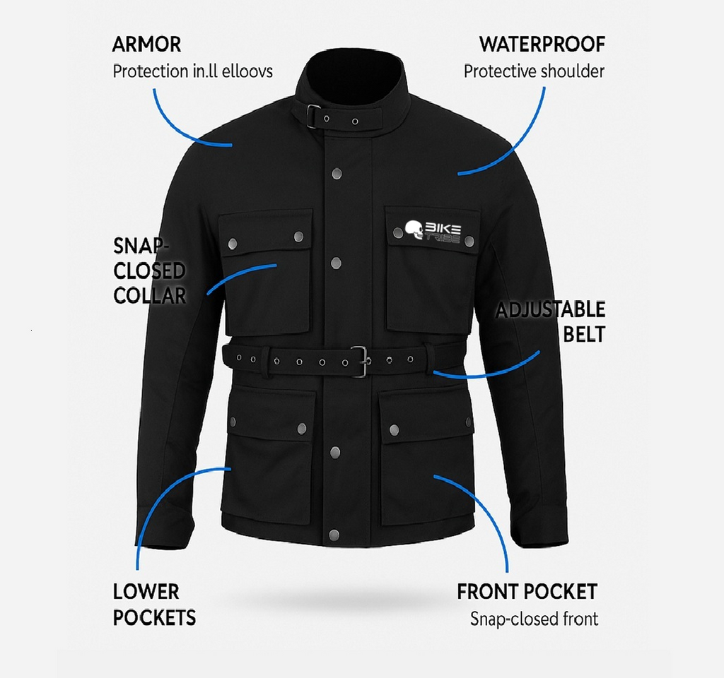 Motorbike Motorcycle Ultimate Cardura Textile Long Coat CE Armour BIKE TRIBE ®