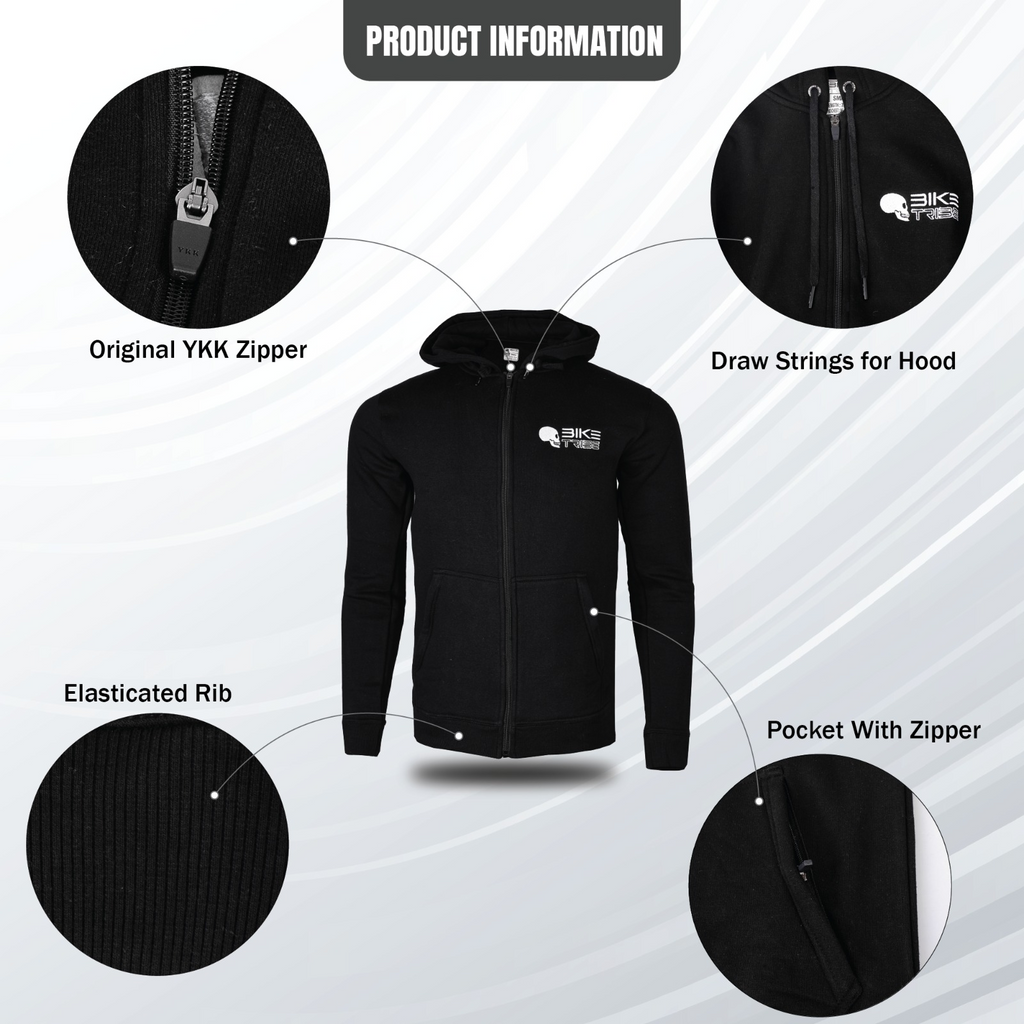 Bike Tribe Casual Hoodie, Made from Brushed Cotton, Zip up Hoodie Sweatshirt New