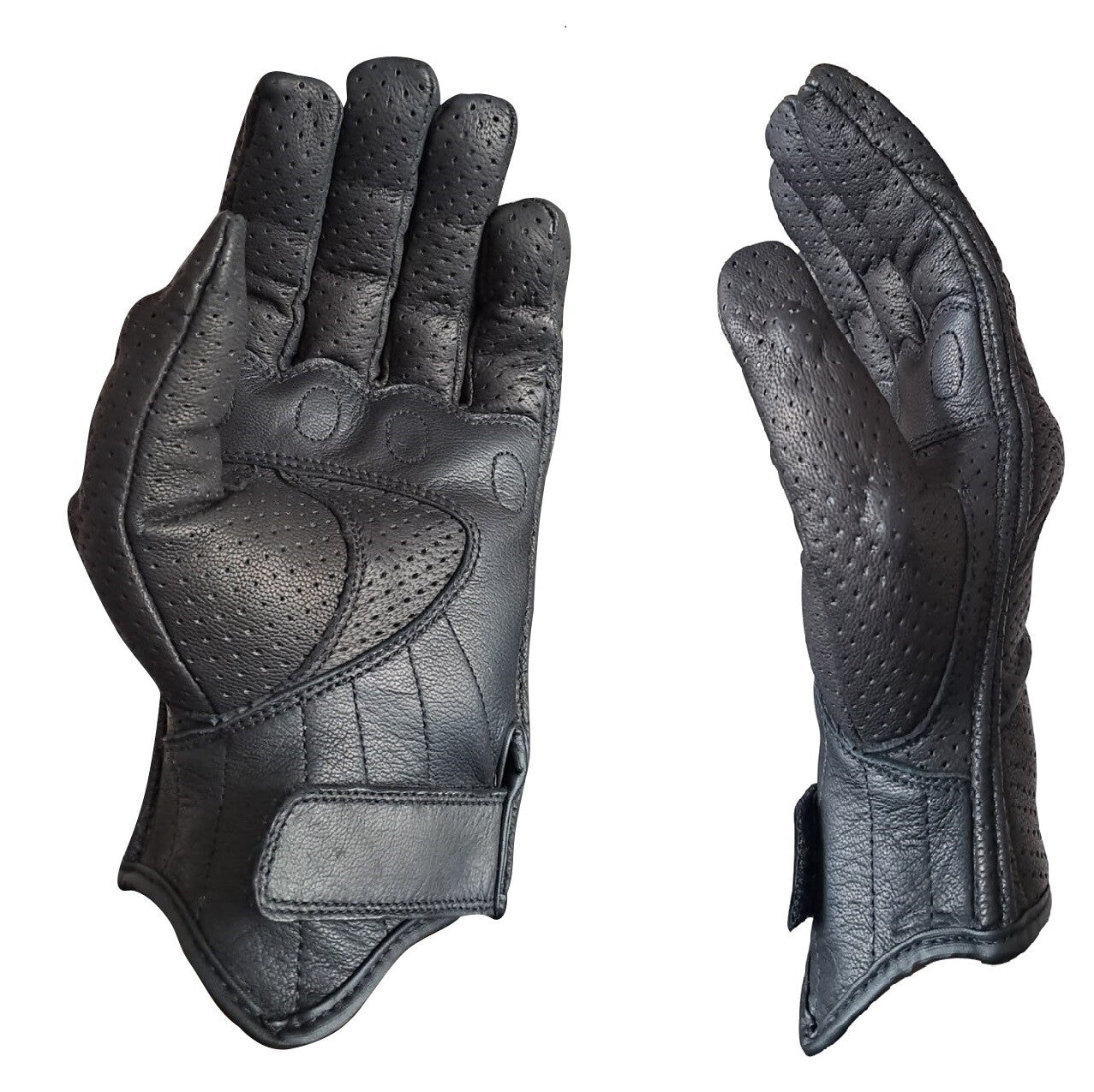 Motorbike Leather Short Summer Perforated Gloves, Carbon Knuckle, Motorcycle new