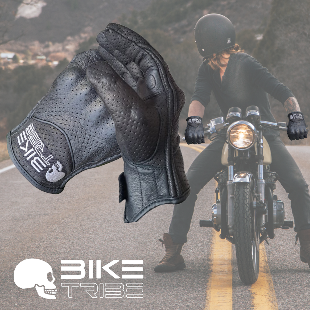 Motorbike Leather Short Summer Perforated Gloves, Carbon Knuckle, Motorcycle new