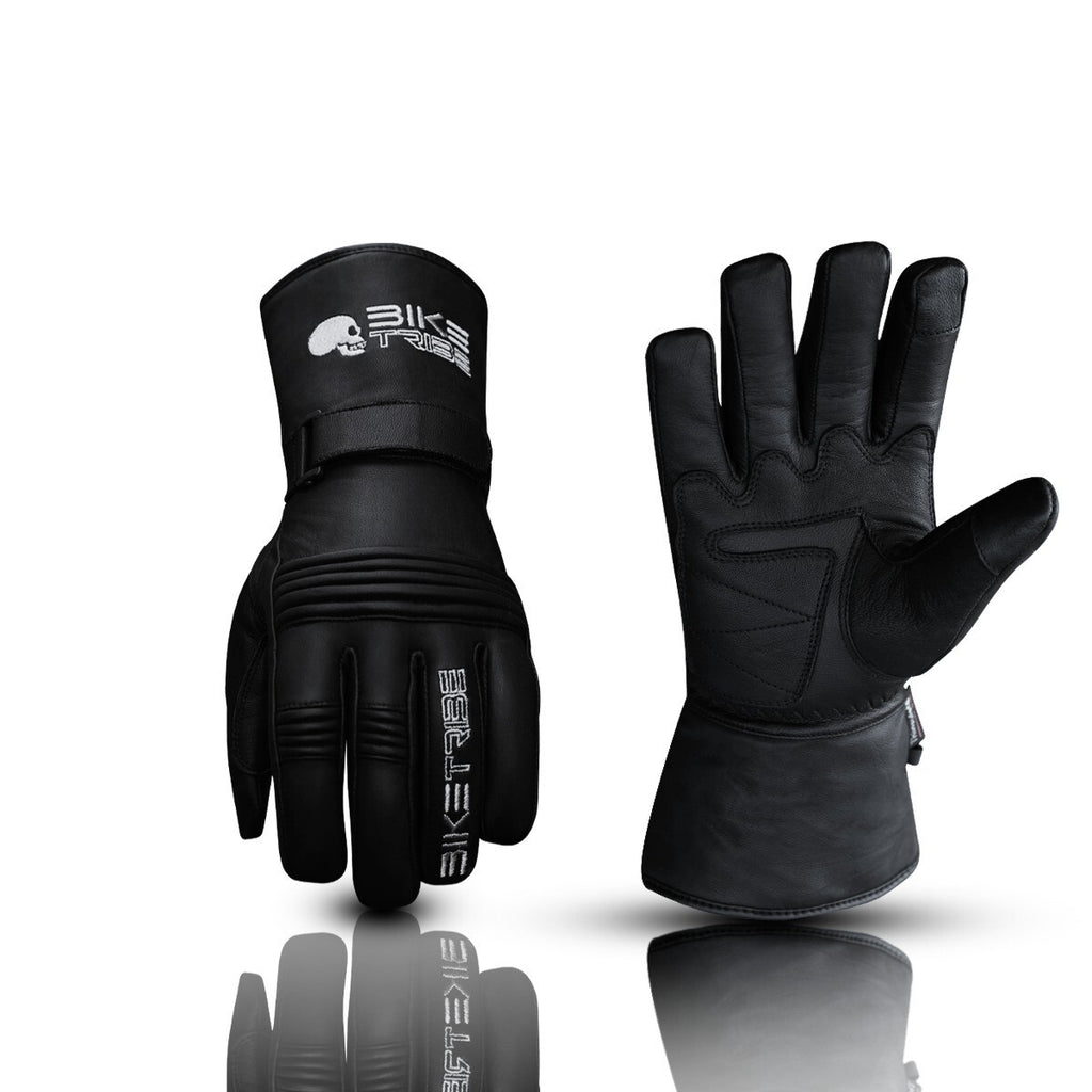 Bike Tribe ® Leather Motorcycle Gloves, Touchscreen 3M Thinsulate Water-Resistan