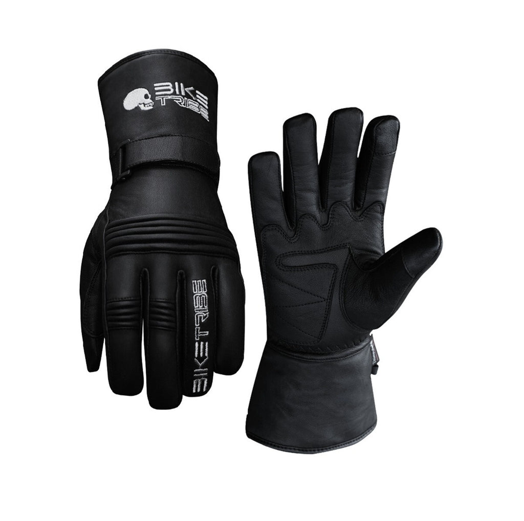 Bike Tribe ® Leather Motorcycle Gloves, Touchscreen 3M Thinsulate Water-Resistan