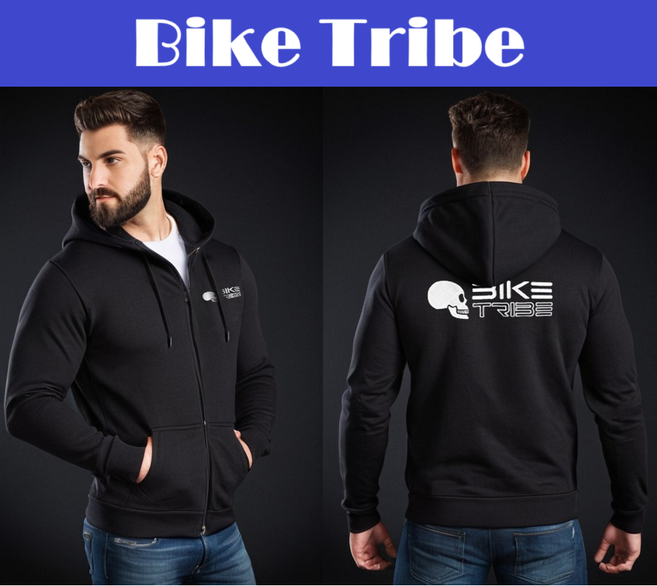 Bike Tribe Casual Hoodie, Made from Brushed Cotton, Zip up Hoodie Sweatshirt New