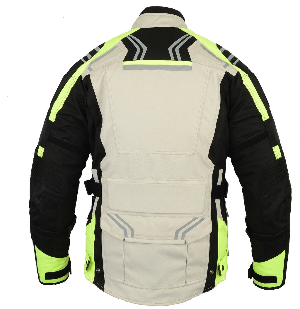 Bike Tribe HiViz Waterproof Motorcycle Motorbike Cordura Textile SUIT With Armors