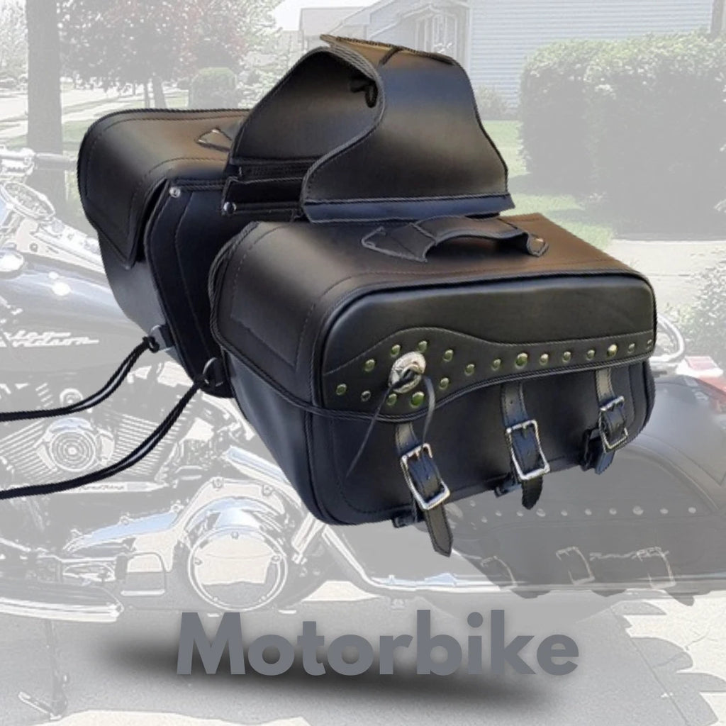 Motorcycle Motorbike Universal Saddlebag Set Two Side Cruiser Pannier Tool Luggage